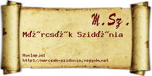 Márcsák Szidónia névjegykártya